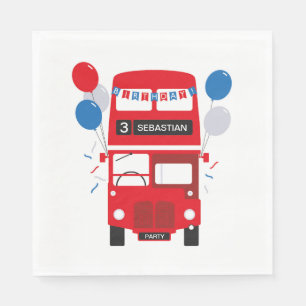 Roter Bus-personalisierter Serviette