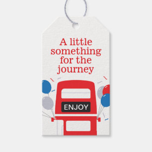 Roter Bus - Personalisiertes Party - Gift-Tags Geschenkanhänger