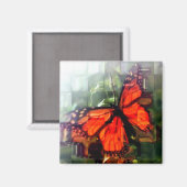 roter Butterfly-Magnet Magnet (Vorderseite/Rückseite)