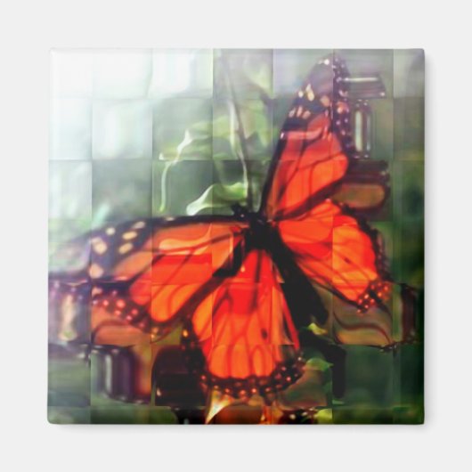 roter Butterfly-Magnet Magnet (Vorne)