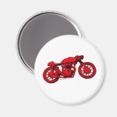 Roter Cafe Racer Magnet (Vorderseite/Rückseite)