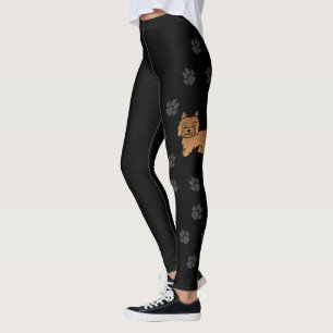 Roter Cairn Terrier Süßer Cartoon-Hund & Pfoten Sc Leggings
