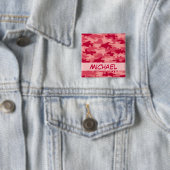 Roter Camouflage-Tarnungs-Name personalisiert Button (Beispiel)