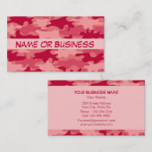 Roter Camouflage-Tarnungs-Name personalisiert Visitenkarte (Vorne/Hinten)