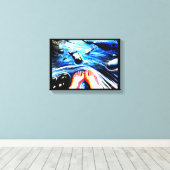 Roter Campingplatz Nr.1 Leinwanddruck (Insitu (Holzboden))