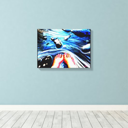 Roter Campingplatz Nr.1 Leinwanddruck (Insitu (Holzboden))