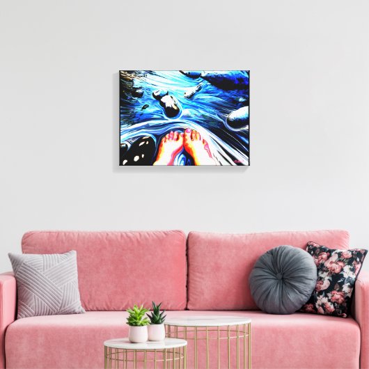 Roter Campingplatz Nr.1 Leinwanddruck (Insitu (Wohnzimmer))