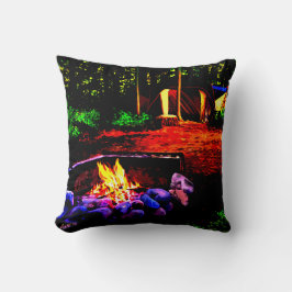 Roter Campingplatz Nr.5 Kissen