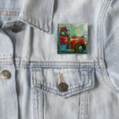 ROTER CARGO TRUCK BIG RIG TRUCKER Button (Beispiel)