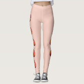 Roter Cartoon Apfelobst auf Rosa Leggings (Vorderseite)