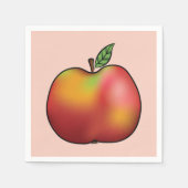 Roter Cartoon Apple auf Rosa Serviette (Vorderseite)