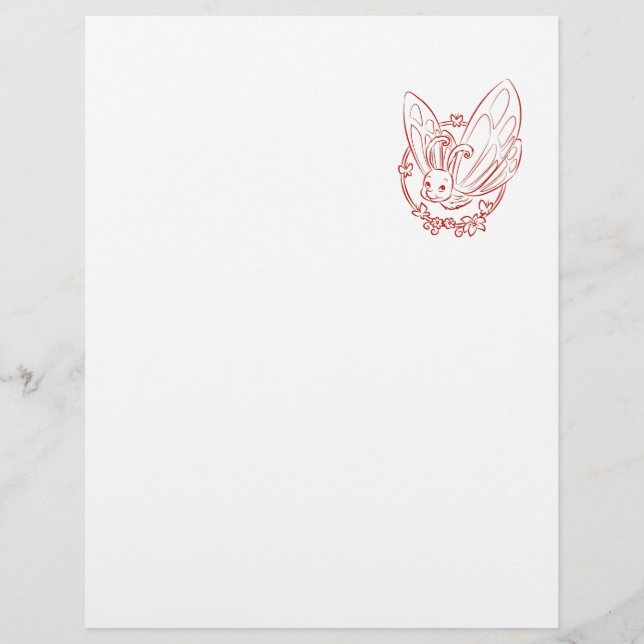 Roter Cartoon Butterfly (Vorderseite)