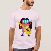 Roter Cartoon mit Gitarre T-Shirt (Vorderseite)