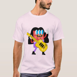 Roter Cartoon mit Gitarre T-Shirt