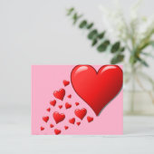 Roter Cartoon niedliches Herzdesign Postkarte (Stehend Vorderseite)