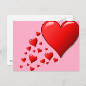 Roter Cartoon niedliches Herzdesign Postkarte (Vorne/Hinten)