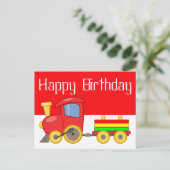 Roter Cartoon Postkarte (Stehend Vorderseite)