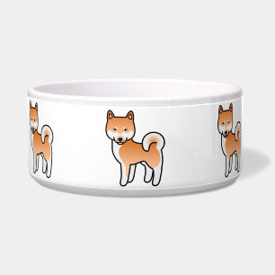 Roter Cartoon Shiba Inu Napf