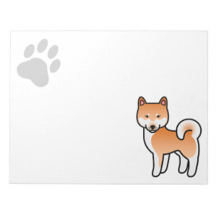 Roter Cartoon Shiba Inu Notizblock
