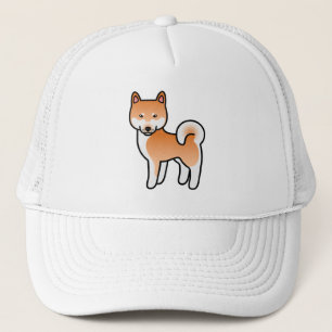 Roter Cartoon Shiba Inu Truckerkappe