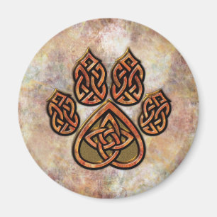 Roter Celtic Pawprint Magnet