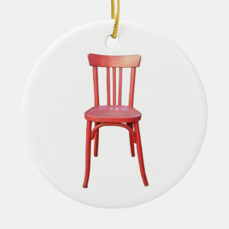 Roter Chair Keramik Ornament