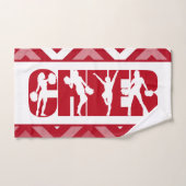 Roter Cheer Typografie Girls Silhouette Moderner T Handtuch (Handtuch)