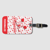 Roter Cheerleader Gepäckanhänger (Vorderseite (Horizontal))