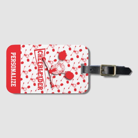 Roter Cheerleader Gepäckanhänger (Vorderseite (Horizontal))
