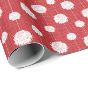 Roter Chef Pom Pom Muster Geschenkpapier