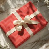 Roter Chevron-Zickzack Geschenkpapier
