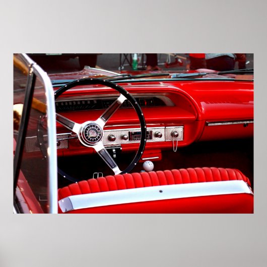 Roter Chevy Armaturenbrett Poster (Vorne)