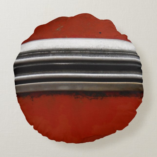 Roter Chevy Rundes Kissen (Rückseite)
