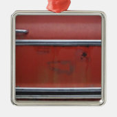 Roter Chevy Silbernes Ornament (Vorne)