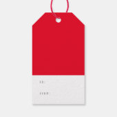 Roter Chic Festive Calligraphy Holly Jolly to From Geschenkanhänger (Rückseite)