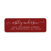 Roter Chic-Script-Name Rücksendeadresse (Vorne)