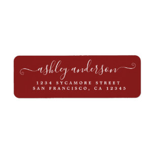 Roter Chic-Script-Name Rücksendeadresse