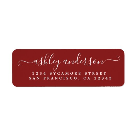Roter Chic-Script-Name Rücksendeadresse (Vorne)