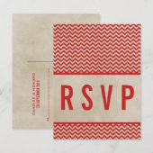 Roter Chic Zickzack UAWG Postkarte (Vorne/Hinten)