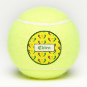 Roter Chile Grün Chile Zia Tennisbälle (Rückseite)