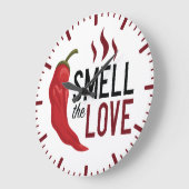 Roter Chile Riecht die Liebe Große Wanduhr (Winkel)