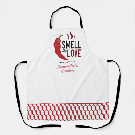 Roter Chile Riecht die Liebe Schürze (Vorderseite)
