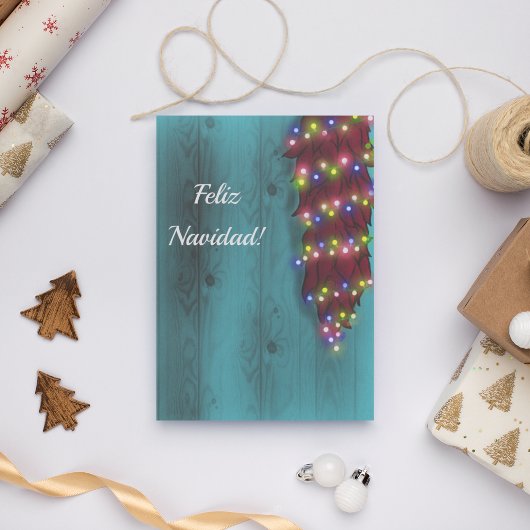 Roter Chile Ristra an der blauen Tür Weihnachtsbel Einladung