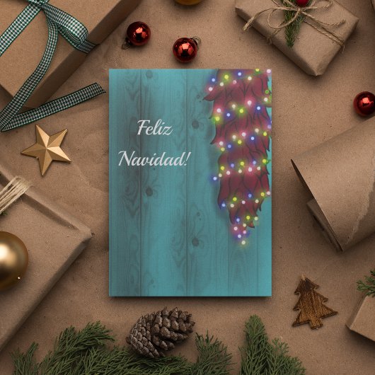 Roter Chile Ristra an der blauen Tür Weihnachtsbel Einladung