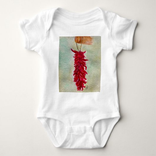 Roter Chile Wasserfarbe Ristra New Mexico Baby Strampler (Vorderseite)