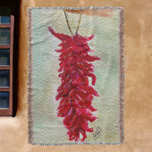 Roter Chile Wasserfarbe Ristra New Mexico Decke