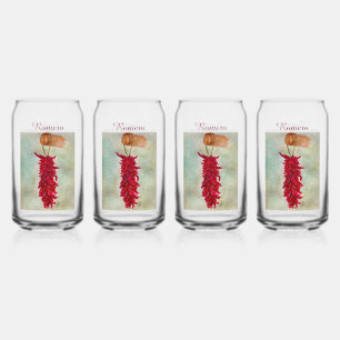 Roter Chile Wasserfarbe Ristra New Mexico Dosenglas