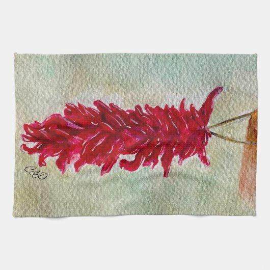 Roter Chile Wasserfarbe Ristra New Mexico Geschirrtuch (Horizontal)