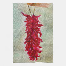 Roter Chile Wasserfarbe Ristra New Mexico
