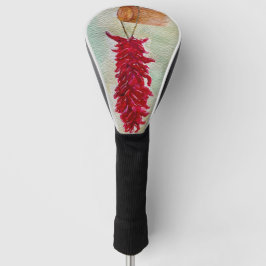 Roter Chile Wasserfarbe Ristra New Mexico Golf Headcover